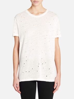 IRO Clay Distessed Linen Oversized T-shirt Size XS